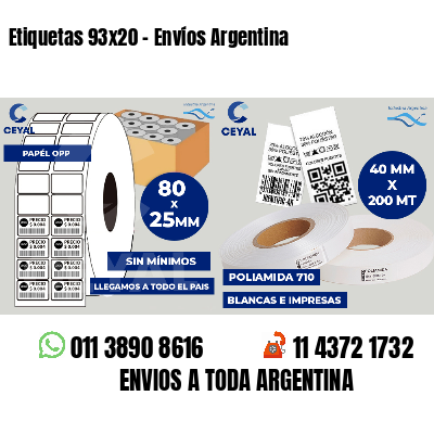 Etiquetas 93x20 - Envíos Argentina