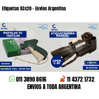 Etiquetas 93x20 - Envíos Argentina