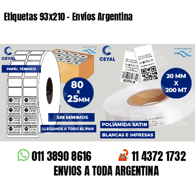 Etiquetas 93x210 - Envíos Argentina
