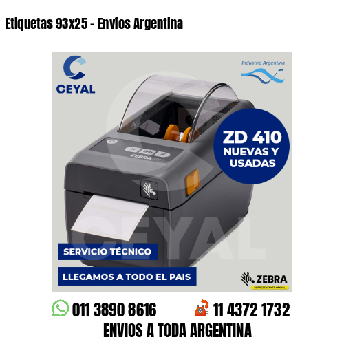 Etiquetas 93×25 – Envíos Argentina