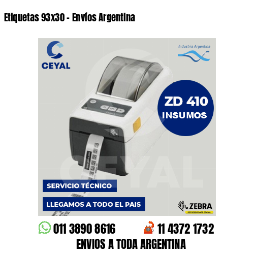 Etiquetas 93x30 - Envíos Argentina