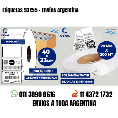 Etiquetas 93x55 - Envíos Argentina