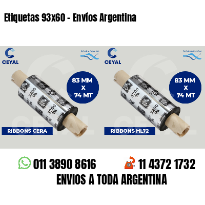 Etiquetas 93x60 - Envíos Argentina