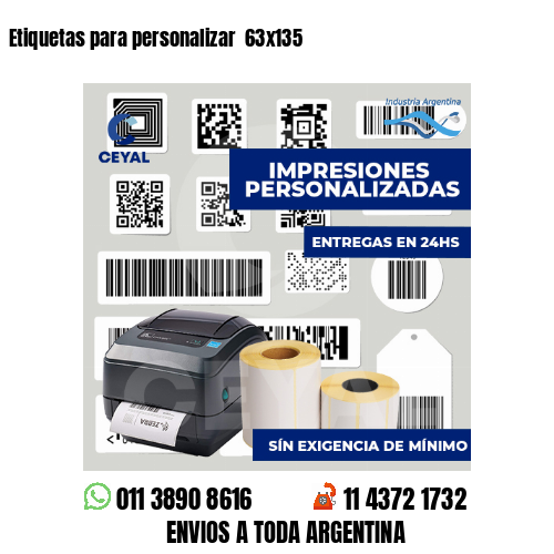 Etiquetas para personalizar  63x135