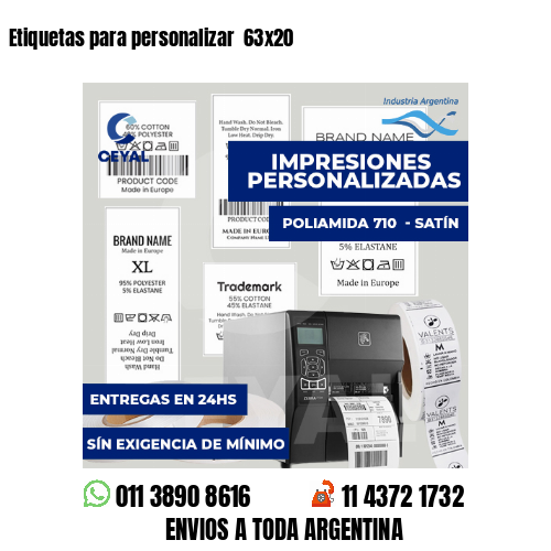 Etiquetas para personalizar  63x20