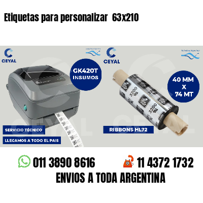 Etiquetas para personalizar  63x210