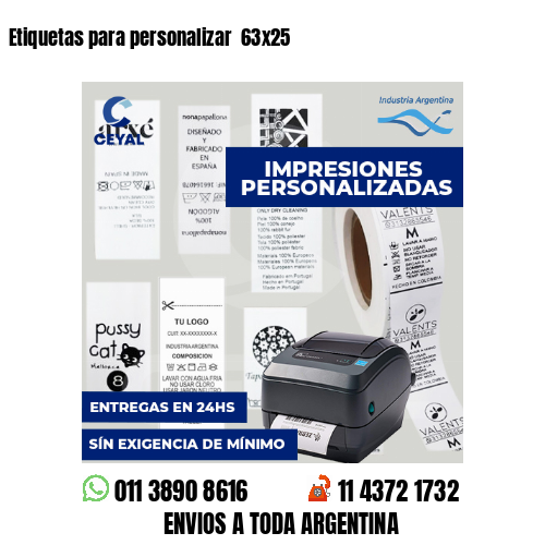 Etiquetas para personalizar  63x25