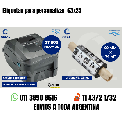 Etiquetas para personalizar  63x25