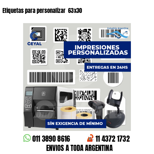 Etiquetas para personalizar  63x30