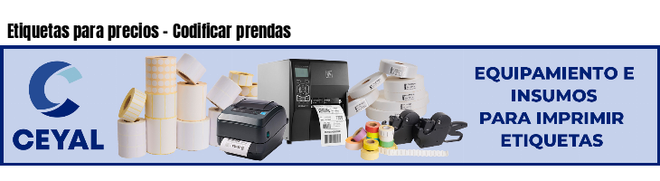 Etiquetas para precios - Codificar prendas