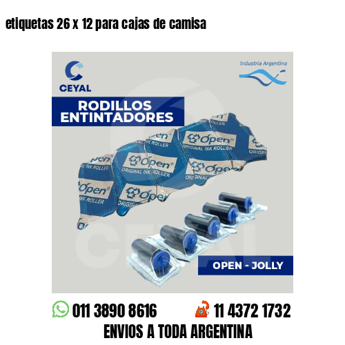 etiquetas 26 x 12 para cajas de camisa 