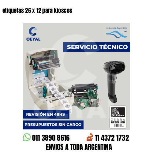 etiquetas 26 x 12 para kioscos