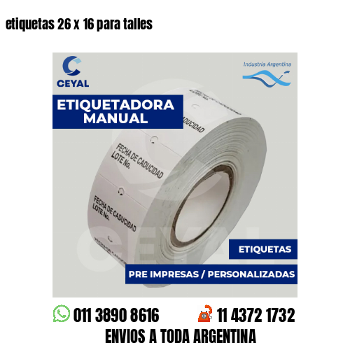 etiquetas 26 x 16 para talles