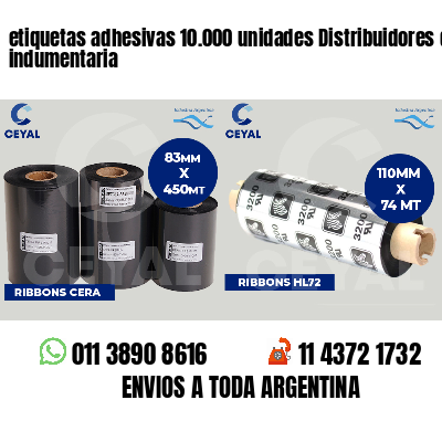 etiquetas adhesivas 10.000 unidades Distribuidores de indumentaria