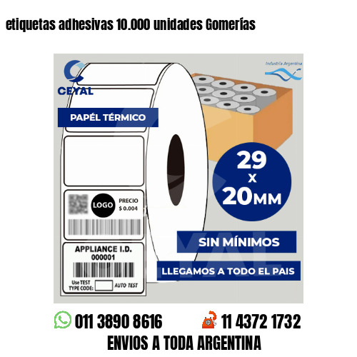 etiquetas adhesivas 10.000 unidades Gomerías