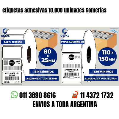 etiquetas adhesivas 10.000 unidades Gomerías