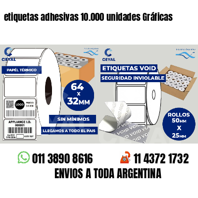etiquetas adhesivas 10.000 unidades Gráficas