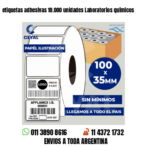 etiquetas adhesivas 10.000 unidades Laboratorios químicos