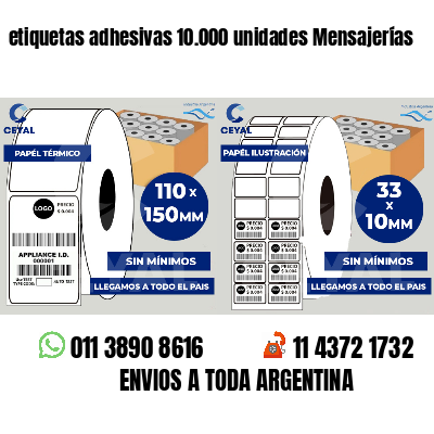 etiquetas adhesivas 10.000 unidades Mensajerías