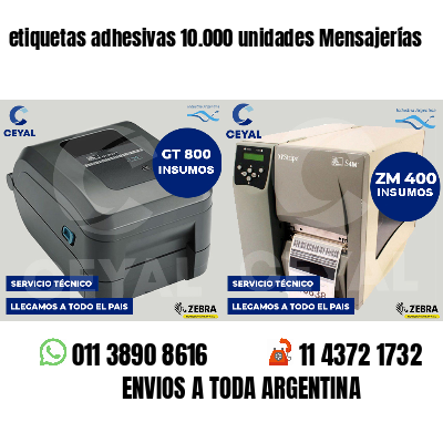 etiquetas adhesivas 10.000 unidades Mensajerías