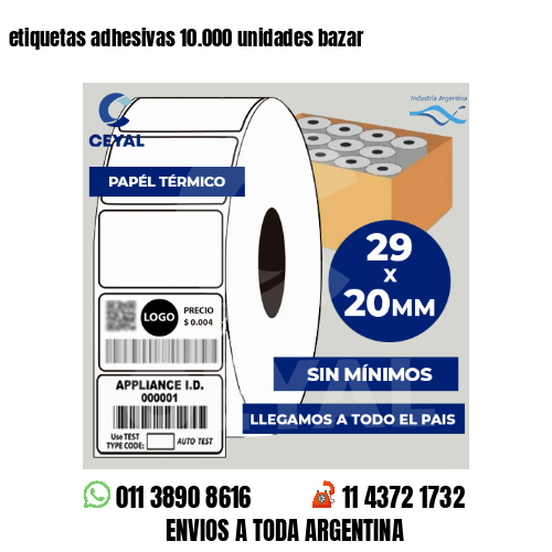etiquetas adhesivas 10.000 unidades bazar