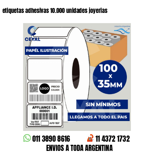 etiquetas adhesivas 10.000 unidades joyerias