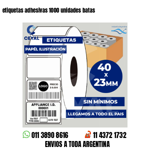 etiquetas adhesivas 1000 unidades batas