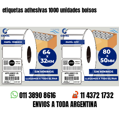 etiquetas adhesivas 1000 unidades bolsos