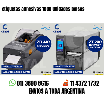 etiquetas adhesivas 1000 unidades bolsos