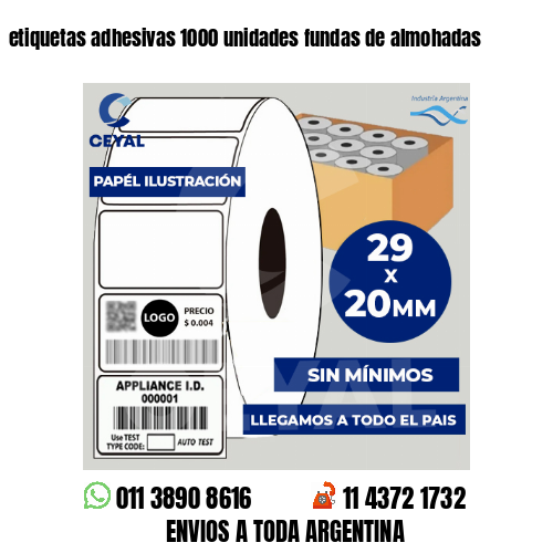 etiquetas adhesivas 1000 unidades fundas de almohadas