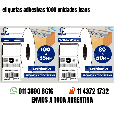 etiquetas adhesivas 1000 unidades jeans