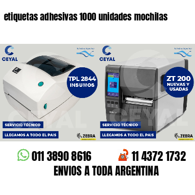 etiquetas adhesivas 1000 unidades mochilas