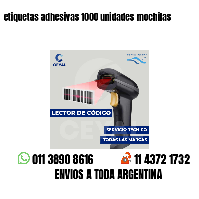 etiquetas adhesivas 1000 unidades mochilas