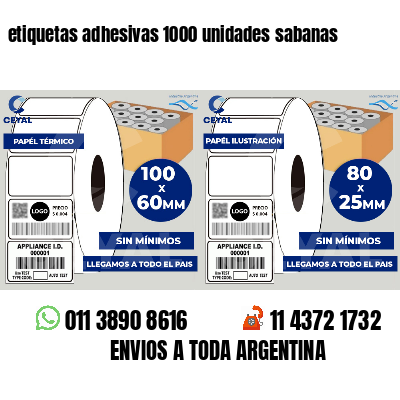 etiquetas adhesivas 1000 unidades sabanas