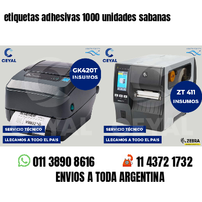 etiquetas adhesivas 1000 unidades sabanas