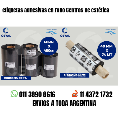 etiquetas adhesivas en rollo Centros de estética