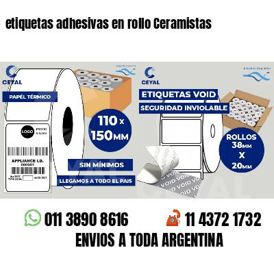 etiquetas adhesivas en rollo Ceramistas