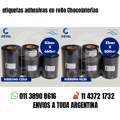 etiquetas adhesivas en rollo Chocolaterías