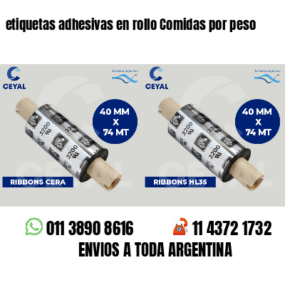 etiquetas adhesivas en rollo Comidas por peso