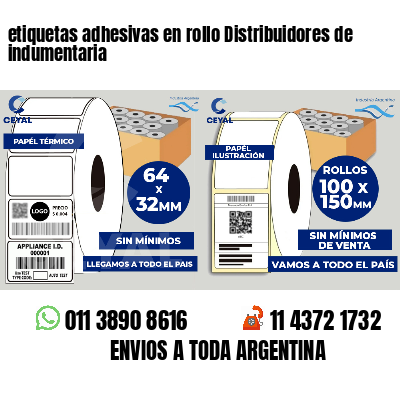 etiquetas adhesivas en rollo Distribuidores de indumentaria