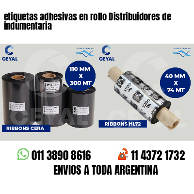 etiquetas adhesivas en rollo Distribuidores de indumentaria