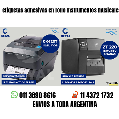 etiquetas adhesivas en rollo Instrumentos musicales