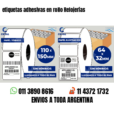 etiquetas adhesivas en rollo Relojerías