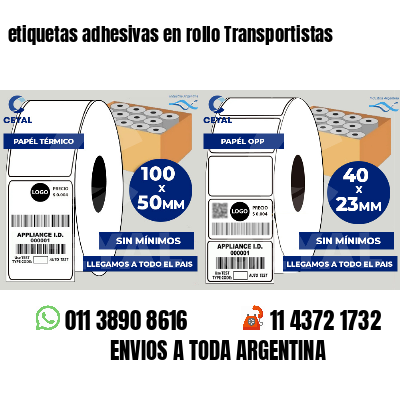 etiquetas adhesivas en rollo Transportistas