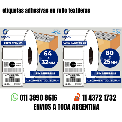 etiquetas adhesivas en rollo textileras