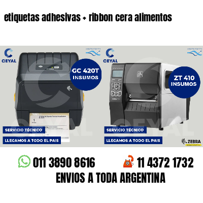 etiquetas adhesivas ribbon cera alimentos