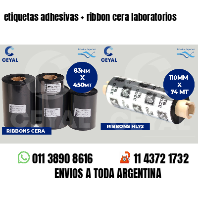 etiquetas adhesivas   ribbon cera laboratorios