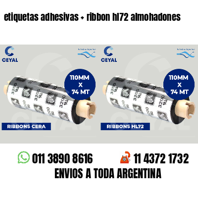 etiquetas adhesivas   ribbon hl72 almohadones