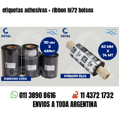 etiquetas adhesivas   ribbon hl72 bolsos
