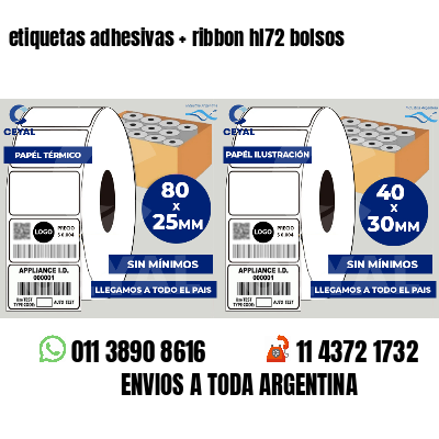 etiquetas adhesivas   ribbon hl72 bolsos